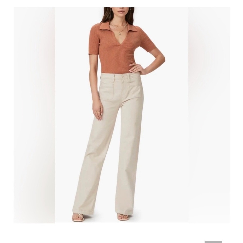PAIGE Leenah High Rise Wide Leg Vintage Soft Sand Jeans Size 29 Minimalist Boho